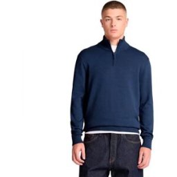 Timberland Pull Williams River Cotton 1/4 Zip Dark Shapphire 3XL Homme