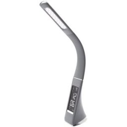 Lampe de bureau led avec horloge et port USB FLEX coloris gris