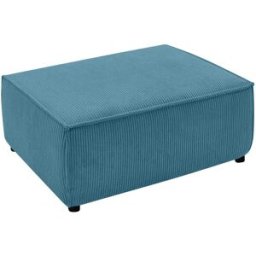 Pouf en velours BOBOCHIC NIHAD coloris bleu