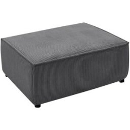 Pouf en velours BOBOCHIC NIHAD coloris gris fonce