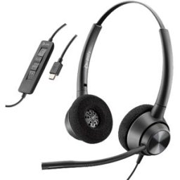 Poly Plantronics EncorePro 320 USB-C Casque Duo léger USB-C, pour ordinateur, avec perche micro flexible et réduction des bruits parasites