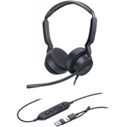 Yealink UH42 UC Duo USB-C/A Casque filaire UC deux écouteurs avec micro à réduction IA, double connectique USB, audio large bande et commandes