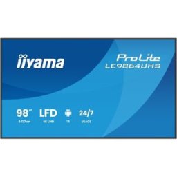 IIYAMA ProLite LE9864UHS-B1AG Écran UHD 4K de 98 pouces pour la signalisation numérique avec Android, lecteur multimédia et gestion à distance
