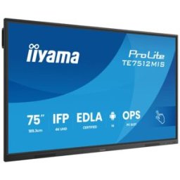 IIYAMA ProLite TE7512MIS-B4AG Écran tactile interactif de 75″ avec affichage 4K UHD, Android 14, certification Google EDLA et partage simultané de 9