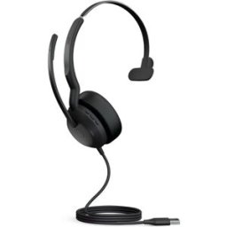 Jabra GN Jabra Evolve2 50 Mono UC - USB-A Caque monaural filaire conçu pour une utilisation sur PC et smartphone/tablette.