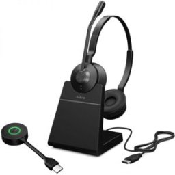 Jabra GN Jabra Engage 55 SE duo UC USB-C + Socle Casque sans-fil DECT avec sécurité accrue et qualité sonore supérieure, pour des appels efficaces quel que