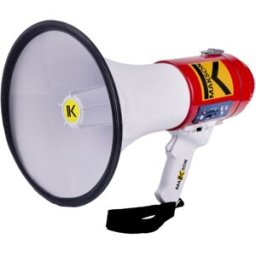 Makson Mégaphone MKS60 60W Porte-voix de 60W avec lecture MP3 USB/SD, sirène, prise auxiliaire de 3,5mm et portée de 1200m pour la projection de la