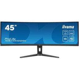IIYAMA ProLite XCB4594DQSN-B1 Écran incurvé professionnel de 45 pouces avec résolution DQHD, station d'accueil USB-C, KVM et LAN, conçu pour le