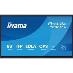 IIYAMA ProLite TE8615A-B1AG Écran interactif 86" 4K UHD certifié Google EDLA, conçu pour la collaboration fluide et l'enseignement hybride.