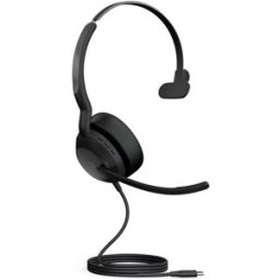 Jabra GN Jabra Evolve2 50 Mono MS - USB-C Caque monaural filaire certifié Microsoft Teams conçu pour une utilisation sur PC et smartphone/tablette.