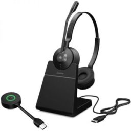 Jabra GN Jabra Engage 55 SE duo MS USB-C + Socle Casque sans-fil DECT avec sécurité accrue et qualité sonore supérieure, pour des appels efficaces quel que