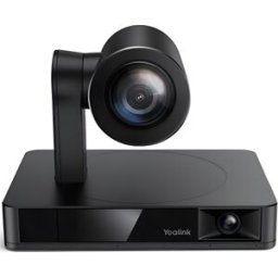 Yealink UVC86 Noir Caméra PTZ à double lentille 4K avec cadrage et tracking intelligents, parfaite pour les grandes salles de réunion.