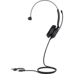 Yealink UH35 Mono Teams Casque filaire USB certifié Teams, un écouteur similicuir et double micro à suppression de bruit