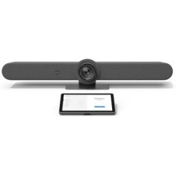 Logitech Tap IP + Rally Bar Système visio avec barre vidéo et tablette tactile, idéal pour les salles de taille moyenne.