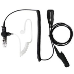 Casque à tube acoustique Komunica pour Motorola série R7 et MXP-600 Micro écouteur avec PTT rabattable et écouteur translucide avec tube acoustique.