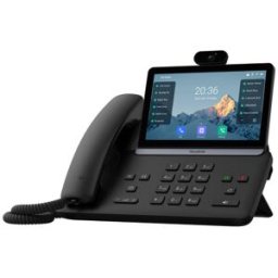 Yealink T88V Téléphone sécurisé avec 16 comptes SIP, caméra HD, Wifi 6, Bluetooth et audio IA, conçu pour l’entreprise moderne.