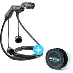 CARPLUG Câble de recharge Noir - Type 2 - Type 2 - 5m - 7,4kW (1 phase 32A) - T2 T2 + Housse