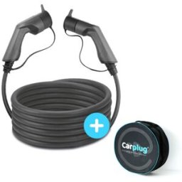 CARPLUG Câble de recharge Noir - Type 2 - Type 2 - 10m - 7,4kW (1 phases 32A) - T2 T2 + Housse