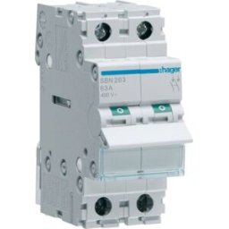 Interrupteur-sectionneur Hager 2P 63A à 2 modules SBN263