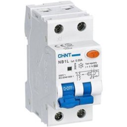 Magnétothermique différentiel Chint NB1L2 16A 1P+N 6KA 30MA AC 2 Modules 203295