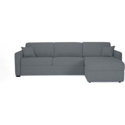 convertiblecenter MANOSQUE - Canapé d'angle convertible 6 places - Tweed, Gris bleuté