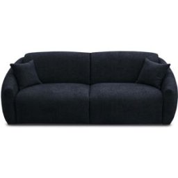 convertiblecenter MOUGINS - Canapé convertible 3 places - Velours chenille, Bleu marine