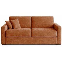 convertiblecenter PASSY - Canapé convertible 2 places - Velours, Rouille
