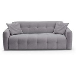 convertiblecenter AURON - Canapé convertible 2 places - Tissu bouclette, Gris souris