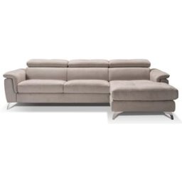 convertiblecenter BARI - Canapé d'angle convertible 6 places - Droite - Nabuck, Beige