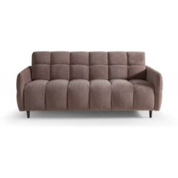 convertiblecenter DOMINO Canapé convertible 2 places - Couchage 120 - Velours texturé, Taupe clair