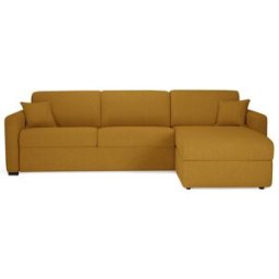 convertiblecenter MILANO - Canapé d'angle convertible 5 places - Tweed, Moutarde