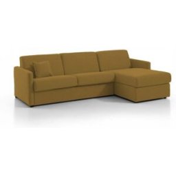 convertiblecenter METZ Canapé d'angle convertible 6 places - Tweed, Moutarde