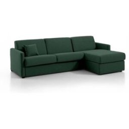convertiblecenter METZ Canapé d'angle convertible 6 places - Tweed, Vert sapin