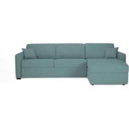 convertiblecenter MANOSQUE - Canapé d'angle convertible 6 places - Tweed, Bleu ciel
