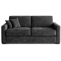 convertiblecenter PASSY - Canapé convertible 4 places - Velours, Gris anthracite