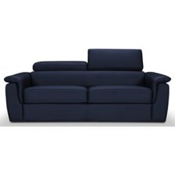 convertiblecenter PERLA - Canapé convertible 2 places - Cuir, Bleu marine
