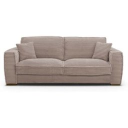 convertiblecenter THEOULE - Canapé convertible 3 places - Velours Côtelé, Taupe clair