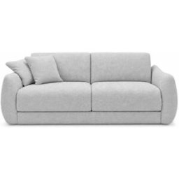 convertiblecenter PALMA - Canapé convertible 3 places - Velours texturé, Gris clair
