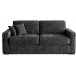 convertiblecenter PARIS - Canapé convertible 3 places - Velours, Gris anthracite