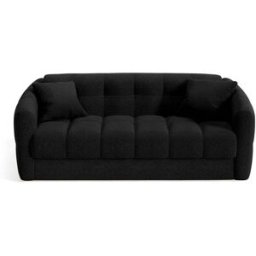 convertiblecenter TRAPEZE Canapé convertible 3 places - Tissu bouclette, Noir