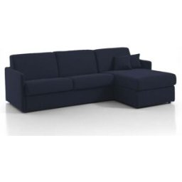 convertiblecenter MONTPELLIER - Canapé d'angle convertible 6 places - Tweed, Bleu marine