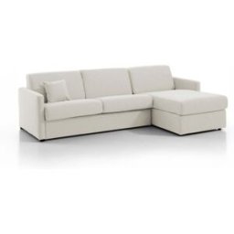 convertiblecenter METZ Canapé d'angle convertible 4 places - Tweed, Ecru