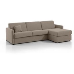 convertiblecenter METZ Canapé d'angle convertible 4 places - Tweed, Taupe clair