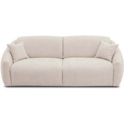 convertiblecenter MOUGINS - Canapé convertible 4 places - Velours chenille, Ecru