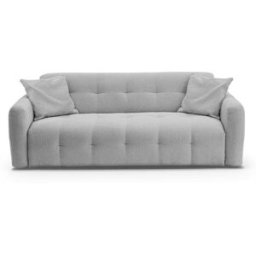 convertiblecenter AURON - Canapé convertible 2 places - Tissu bouclette, Gris clair