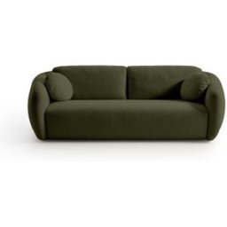 convertiblecenter BALI - Canapé convertible 4 places - Tissu bouclette, Kaki