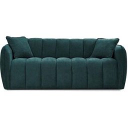 convertiblecenter FIGARI Canapé convertible 4 places - Velours, Bleu pétrole