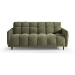 convertiblecenter DOMINO Canapé convertible 4 places - Couchage 160 - Velours texturé, Vert sapin