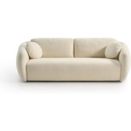 convertiblecenter BALI - Canapé convertible 3 places - Tissu bouclette, Ecru