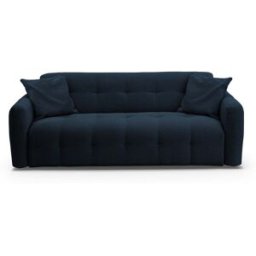 convertiblecenter AURON - Canapé convertible 2 places - Tissu bouclette, Bleu marine